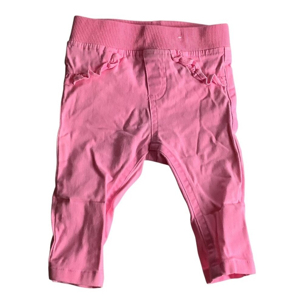 Garanimals Baby Girl Pink Ruffled Pants Size 3-6M Elastic‎ Waist Cotton Blend